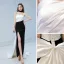 Sexy Zwei Töne Schwarz Abendkleider 2022 Meerjungfrau Satin Bandeau Ärmellos Rückenfreies Schleife Gespaltete Front Sweep / Pinsel Zug Abend Festliche Kleider