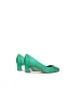 Vintage / Originale Vert Citron Faux Diamant Cuir Promo Escarpins 2026 5 cm Talons Épais Pied Carré Escarpins Talons Hauts