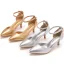Simple Doré Vêtement de rue Sandales Femme 2023 Bride Cheville 5 cm Talons Aiguilles À Bout Pointu Sandales Talons Hauts
