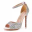 Charmant Weiß Multifarben Strass Brautschuhe 2022 11 cm Stilettos Peeptoes Hochzeit Sandaletten Hochhackige