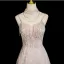 Scintillantes Rougissant Rose Perlage Faux Diamant Paillettes Robe De Bal 2025 Princesse Col Haut Sans Manches Dos Nu Longue Robe De Ceremonie