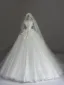 Elegant White Appliques Wedding Dresses 2025 Ball Gown Strapless Sleeveless Backless Chapel Train Wedding