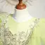 Chic / Beautiful Lime Green Ball Gown Birthday Cascading Ruffles Sequins Flower Girl Dresses 2022 Scoop Neck Short Sleeve Floor-Length / Long Flower Girl Dresses