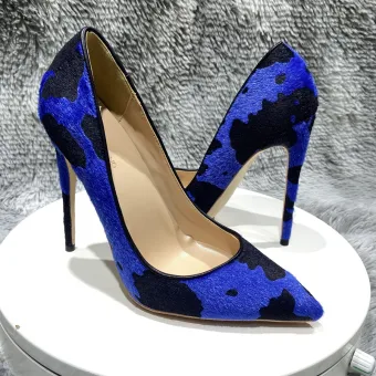 Chic Beautiful Royal Blue Evening Party Pumps 2023 12 Cm Stiletto Heels Pointed Toe Pumps High Heels