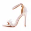 Sexy White Lace Flower Wedding Shoes 2023 Ankle Strap 11 cm Stiletto Heels Open / Peep Toe Wedding Sandals High Heels