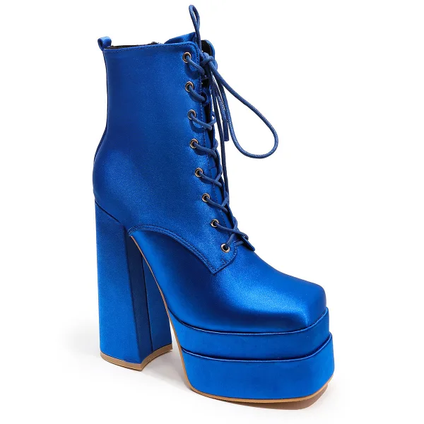 Ungewöhnlich Schwarz Cocktail Stiefel Damen 2023 Wasserdichte 14 cm Thick Heels Quadratische Zehe Stiefel Hochhackige
