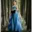 Chic / Belle Océan Bleu Noeud Ceinture Robe De Bal 2022 Princesse Bustier Sans Manches Dos Nu Longue Robe De Ceremonie