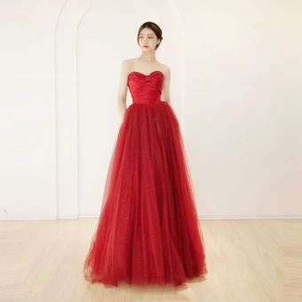 Chic Beautiful Red Prom Dresses 2024 A Line Princess Off The Shoulder Sleeveless Backless Floor Length Long Prom Formal Dresses