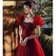 Chic / Belle Bordeaux Perlage Paillettes Robe De Bal 2022 Princesse Bustier Gonflée Manches Courtes Dos Nu Longue Robe De Ceremonie