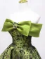 Vintage Salbeigrün Drucken Ballkleider Ballkleid 2025 Bandeau Schleife Ärmellos Rückenfreies Lange Ball Festliche Kleider