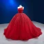 High-end Burgundy Beading Pearl Sequins Prom Dresses 2023 Ball Gown One-Shoulder Sleeveless Backless Court Train Prom Formal Dresses