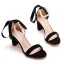 Sexy Beige Perle Knöchelriemen Schleife Sandalen Damen 2023 7 cm Thick Heels Peeptoes Ball Sandaletten Hochhackige