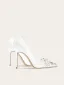 Elegante Kanten Rhinestone Witte Bruidsschoenen 2024 10 cm Naaldhakken / Stiletto Spitse Neus Huwelijk Pumps Hoge Hakken