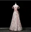 Sparkly Fashion Blushing Pink Appliques Sequins Prom Dresses 2025 A-Line / Princess Strapless Sleeveless Backless Floor-Length / Long Formal Dresses