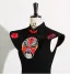 Chinese style Black Evening Party Cheongsam / Qipao 2025 Trumpet / Mermaid High Neck Cap Sleeves Sweep Train