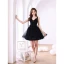 Sexy Black Party Dresses 2022 A-Line / Princess Spaghetti Straps Sleeveless Backless Bow Floor-Length / Long Cocktail Party Evening Party Formal Dresses