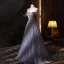 High-end Charming Lavender Beading Rhinestone Prom Dresses 2023 A-Line / Princess Off-The-Shoulder Sleeveless Backless Floor-Length / Long Formal Dresses