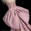 Sexy Rougissant Rose Perlage Faux Diamant Paillettes Gland Robe De Soirée 2025 Trompette / Sirène Bustier Sans Manches Dos Nu Noeud Tribunal Train Soirée
