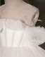 Elegant White Pearl Birthday Flower Girl Dresses 2024 Ball Gown Scoop Neck Short Sleeve Backless Floor-Length / Long Tulle