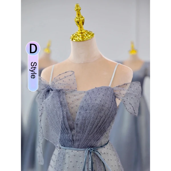 Chic / Beautiful Ocean Blue Glitter Spotted Bridesmaid Dresses 2023 A-Line / Princess Puffy Short Sleeve Backless Floor-Length / Long Bridesmaid