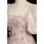 Charmant Rougissant Rose Paillettes Robe De Bal 2023 Princesse Encolure Carrée Manches Courtes Dos Nu Longue Robe De Ceremonie