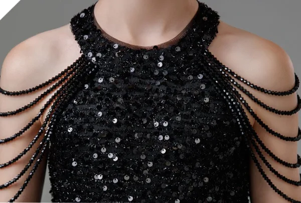 Bling Bling Black Beading Sequins Birthday Flower Girl Dresses 2024 Ball Gown Scoop Neck Sleeveless Backless Floor-Length / Long