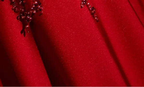 Chic / Belle Bordeaux Perlage Paillettes Robe De Bal 2025 Princesse Encolure Dégagée Manches Longues Longue Robe De Ceremonie