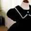 Chic / Beautiful Black Suede Birthday Flower Girl Dresses 2022 Ball Gown Scoop Neck Puffy Short Sleeve Pearl Floor-Length / Long Flower Girl Dresses