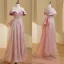 Glitzernden Rosa Pailletten Ballkleider 2023 A Linie Off Shoulder Ärmellos Rückenfreies Schleife Lange Ball Festliche Kleider