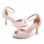 Chic / Beautiful White Pearl Wedding Shoes 2023 Ankle Strap 7 cm Stiletto Heels Open / Peep Toe Wedding Sandals High Heels