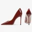 Sexy Burgunderrot Abend Lackleder Pumps 2023 Leder 12 cm Stilettos Spitzschuh Pumps Hochhackige