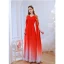 Chic / Belle Rouge Dégradé De Couleur Robe De Bal 2022 Princesse V-Cou Perlage Paillettes Manches Longues Longue Robe De Ceremonie