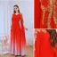 Chic / Belle Rouge Dégradé De Couleur Robe De Bal 2022 Princesse V-Cou Perlage Paillettes Manches Longues Longue Robe De Ceremonie