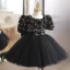 Sparkly Black Multi-Colors Sequins Birthday Flower Girl Dresses 2022 Ball Gown Scoop Neck Short Sleeve Bow Short Flower Girl Dresses