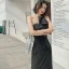Sexy Schwarz Gespaltete Front Abendkleider 2022 Meerjungfrau One-Shoulder Schleife Ärmellos Rückenfreies Lange Abend Festliche Kleider