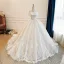 Luxury / Gorgeous White Beading Pearl Sequins Lace Flower Wedding Dresses 2026 Ball Gown Strapless Sleeveless Backless Floor-Length / Long