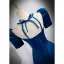 Vintage / Retro Royal Blue Satin Prom Dresses 2022 A-Line / Princess Square Neckline Bow Short Sleeve Backless Floor-Length / Long Prom Formal Dresses