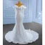 Luxury / Gorgeous White Handmade  Beading Pearl Wedding Dresses 2023 Trumpet / Mermaid Off-The-Shoulder Long Sleeve Backless Floor-Length / Long Wedding