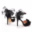 Sexy Noire Soirée Bride Cheville Noeud Sandales Femme 2025 11 cm Talons Aiguilles Peep Toes / Bout Ouvert Sandales Talons Hauts