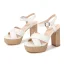 Fashion Yellow Street Wear Womens Sandals 2022 Ankle Strap 10 cm Thick Heels High Heels Open / Peep Toe Sandals