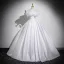 Elegant Ivory Appliques Prom Dresses 2025 A-Line / Princess Off-The-Shoulder Short Sleeve Backless Floor-Length / Long Formal Dresses