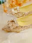 Sparkly Gold Rhinestone Sequins Wedding Shoes 2026 Leather 5 cm Stiletto Heels Pointed Toe Wedding Pumps High Heels