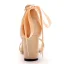 Sexy Beige Perle Knöchelriemen Schleife Sandalen Damen 2023 7 cm Thick Heels Peeptoes Ball Sandaletten Hochhackige