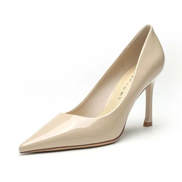 Modest / Simple Black Office OL Patent Leather Pumps 2023 8 cm Stiletto Heels Pointed Toe Pumps High Heels