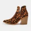 Mote Brun Høst Vinter Leopard Print Boots Dame 2023 Gateklær 8 cm Tykk Hæler Spisse Boots Høyhælte