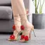 Chic / Belle Beige Été Jardin / Extérieur Appliques Sandales Femme 2023 Bride Cheville 11 cm Talons Aiguilles Peep Toes / Bout Ouvert Sandales Talons Hauts