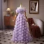 Flower Fairy Lavender Beading Appliques Sequins Prom Dresses 2025 A-Line / Princess Off-The-Shoulder Short Sleeve Backless Floor-Length / Long Formal Dresses