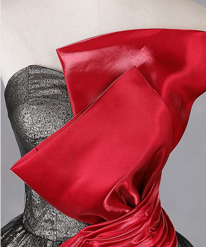 Inhabituel Gris Deux tons Satin Robe De Bal 2024 Robe Boule Bustier ...