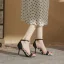 Modeste Noire Soirée Plaid Sandales Femme 2022 Cuir 8 cm Talons Aiguilles Bride Cheville Peep Toes / Bout Ouvert Sandales Talons Hauts