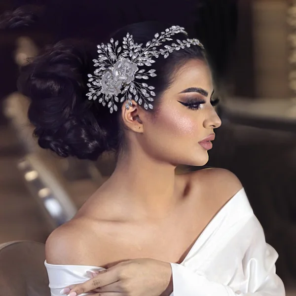 Vintage / Originale Argenté Fait main Alliage Faux Diamant Mariage Accessoire Cheveux Mariage 2023